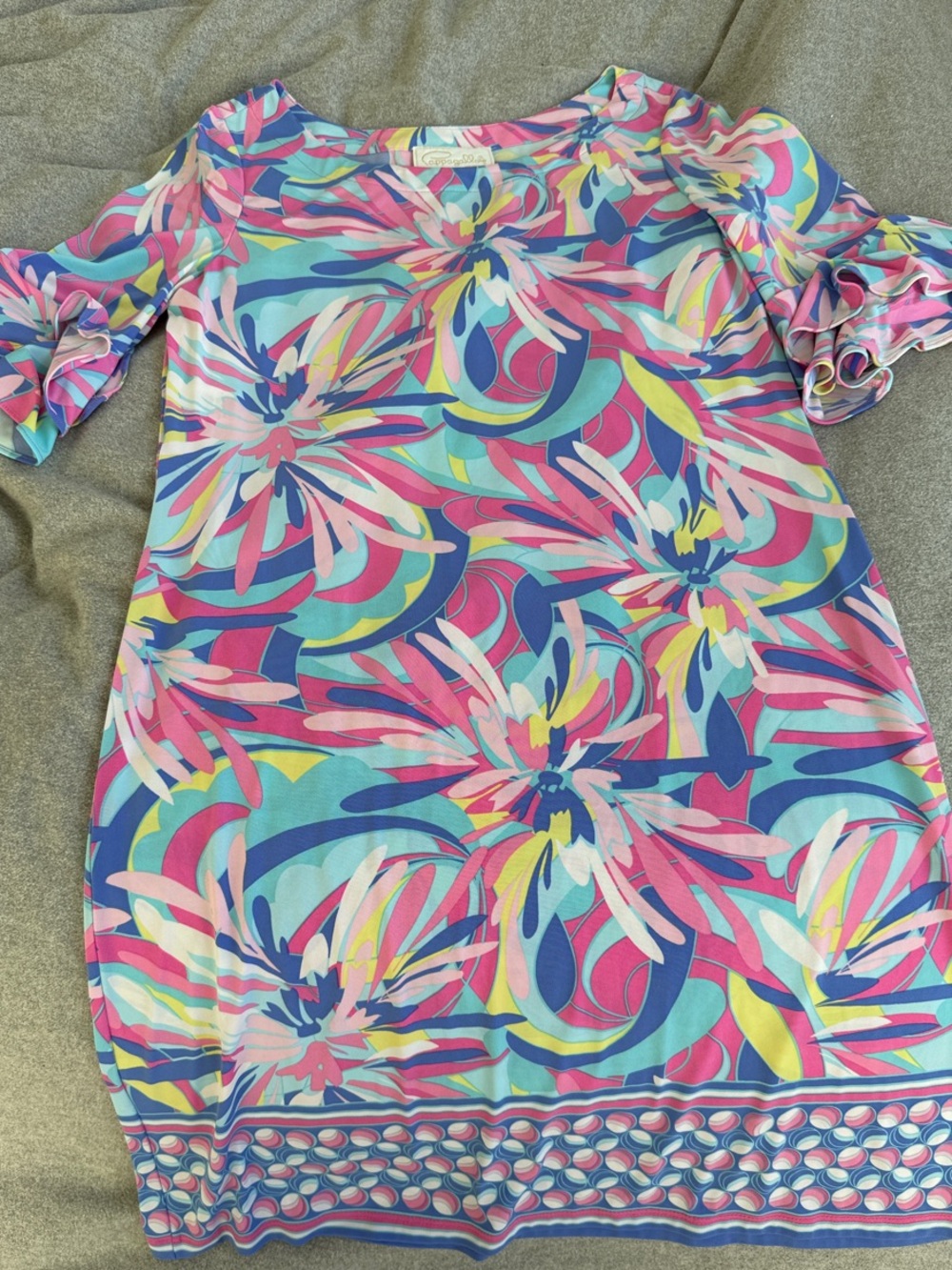 Pappagallo Multicolor Floral Print Dress in Pink, Blue & Yellow